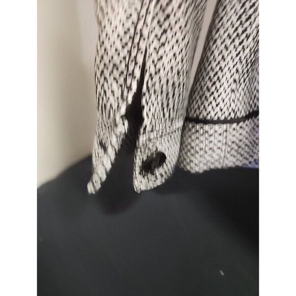 Banana Republic Black White Belted Peacoat Women's Size Medium‎ - Picture 7 of 8